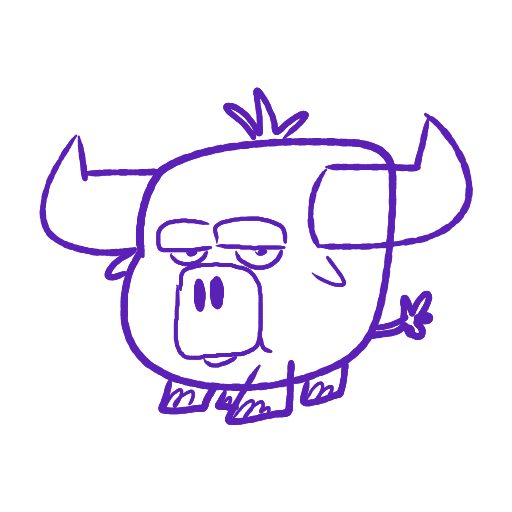 Cute thing to draw: Bull, easy step by step cute drawing