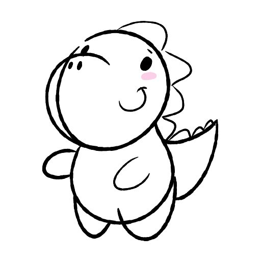 Cute thing to draw: Cute Dino, easy step by step cute drawing