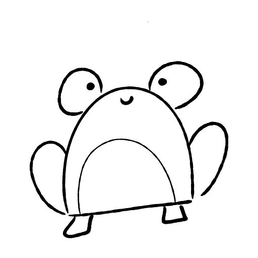 Cute thing to draw: Cute frog, easy step by step cute drawing