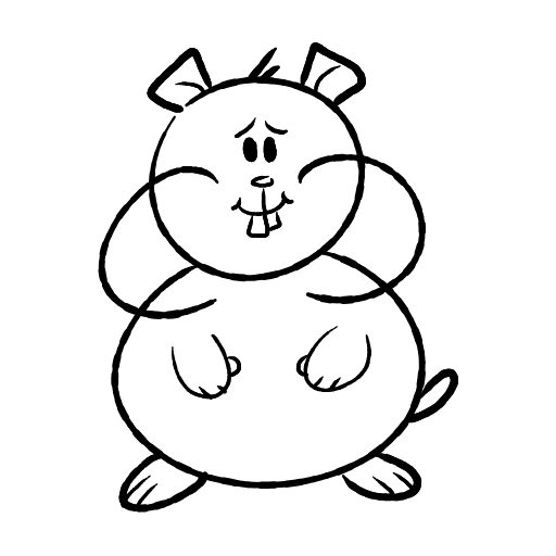 Cute thing to draw: Cute hamster, easy step by step cute drawing