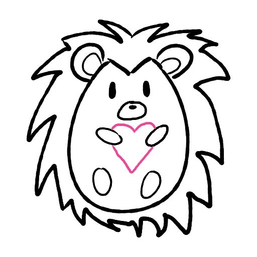 Cute thing to draw: Cute hedgehog, easy step by step cute drawing