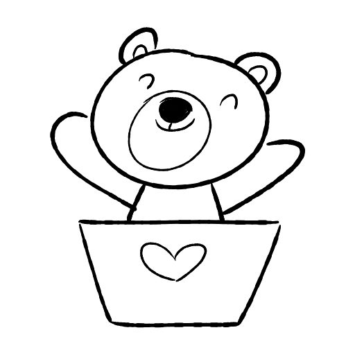 Cute thing to draw: Cute love Bear, easy step by step cute drawing