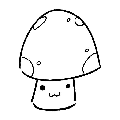Cute thing to draw: Cute mushroom, easy step by step cute drawing