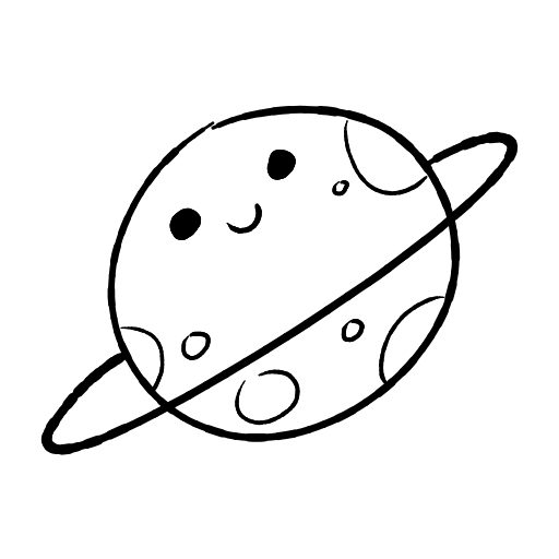 Cute thing to draw: Cute Saturn, easy step by step cute drawing