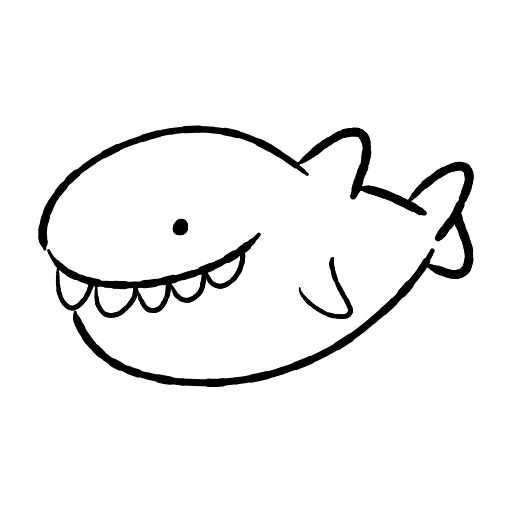 Cute thing to draw: Cute Shark, easy step by step cute drawing tutorial 2 in 9 steps