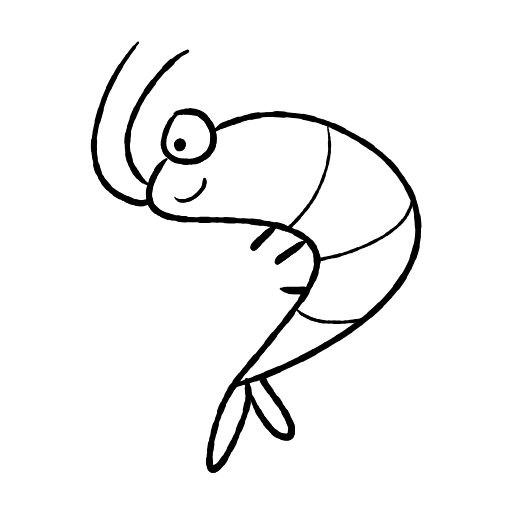 Cute thing to draw: Cute Shrimp, easy step-by-step cute drawing