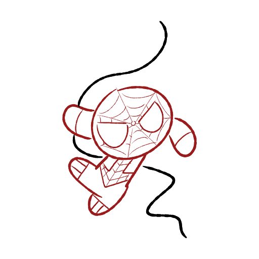Cute thing to draw: Cute Spiderman, easy step-by-step cute drawing