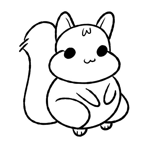 Cute thing to draw: Cute Squirel, easy step-by-step cute drawing