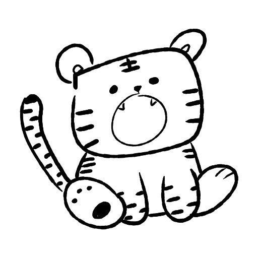 Cute thing to draw: Cute Tiger, easy step by step cute drawing