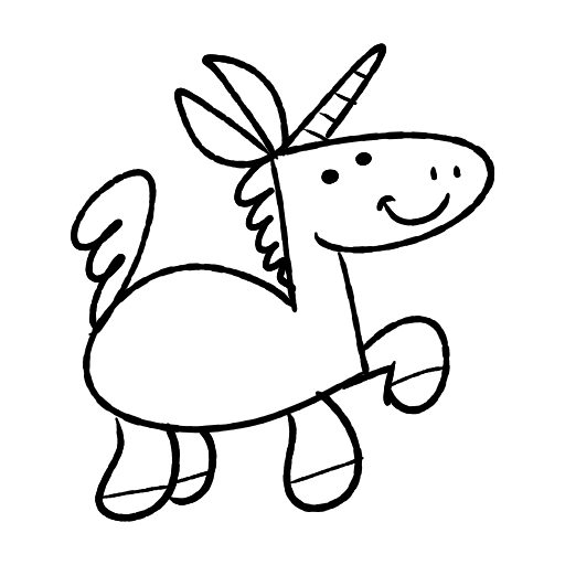 Cute thing to draw: Cute Unicorn, easy step-by-step cute drawing (version 3)