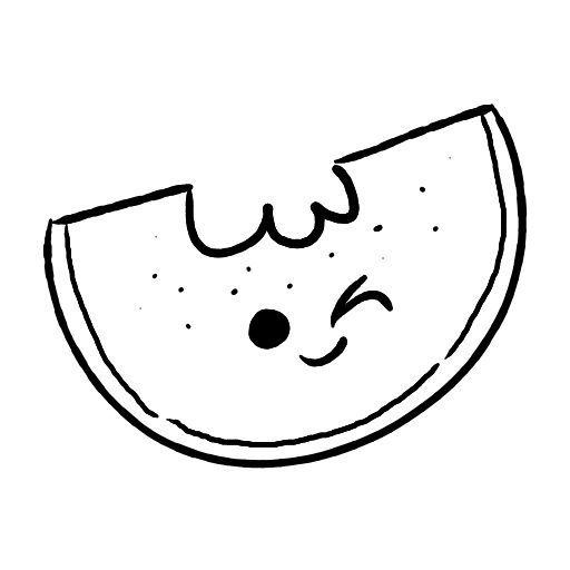 Cute thing to draw: Cute watermelon slice, easy step by step cute drawing