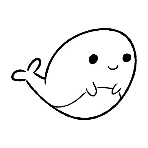 Cute thing to draw: Cute Whale, easy step by step cute drawing