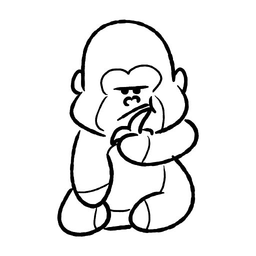 Cute thing to draw: Gorilla, easy step by step cute drawing