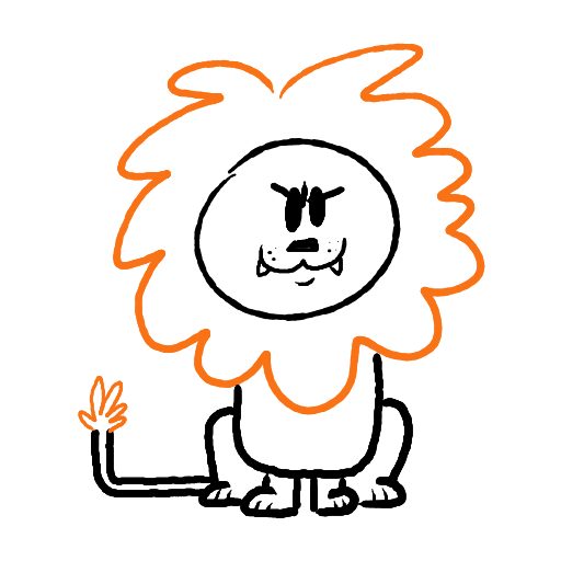 Cute thing to draw: Lion, easy step by step cute drawing