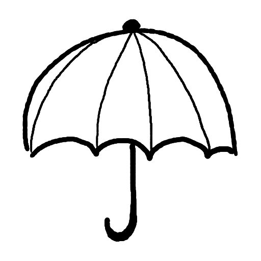 Cute thing to draw: Umbrella, easy step by step cute drawing