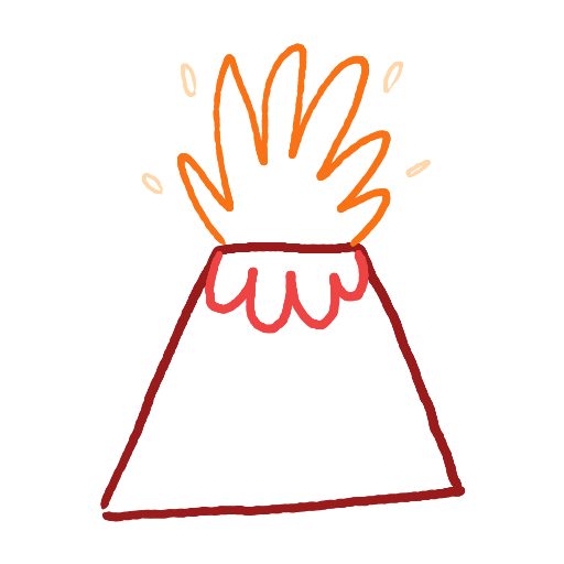 Cute thing to draw: Volcano, easy step by step cute drawing
