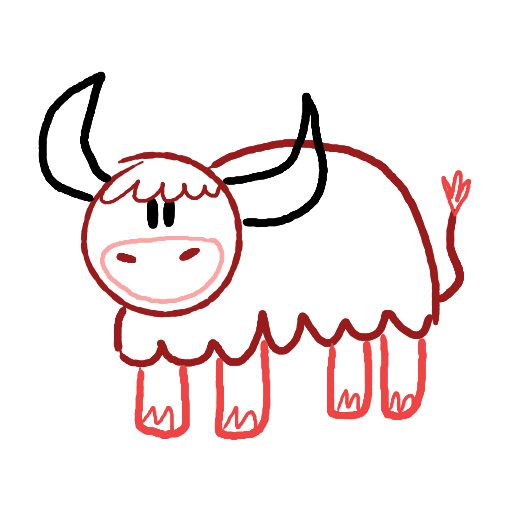 Cute thing to draw: Yak, easy step by step cute drawing