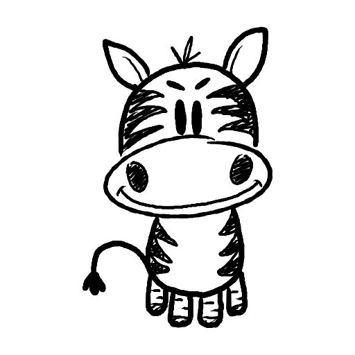 Cute thing to draw: Zebra, easy step-by-step cute drawing